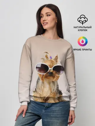 Женский свитшот / собака в очках
