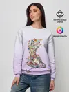 Женский свитшот / акварельная птичка