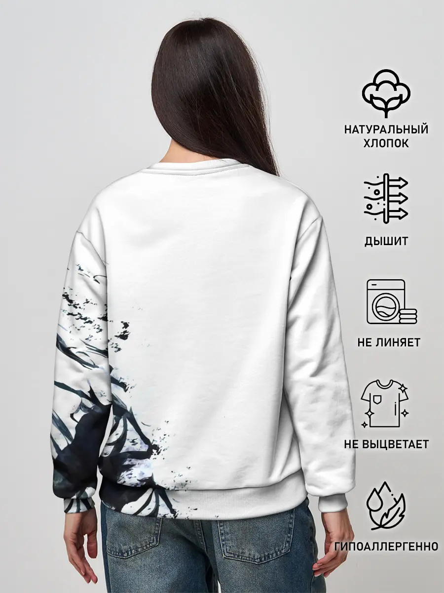 Женский свитшот / Kaneki Ken белая акварель