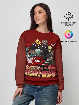 Женский свитшот / Super meat boy