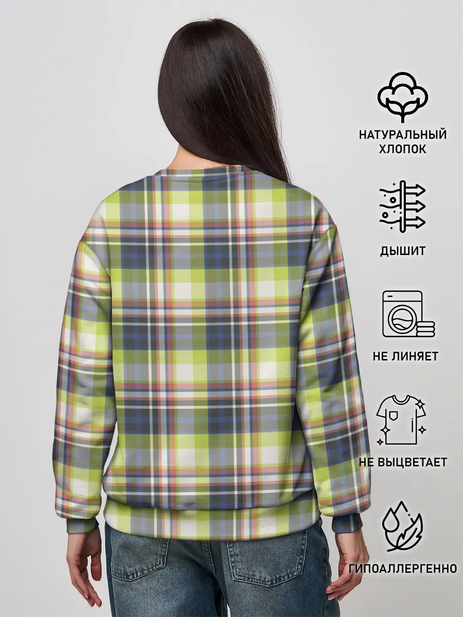 Женский свитшот / Текстура в клетку