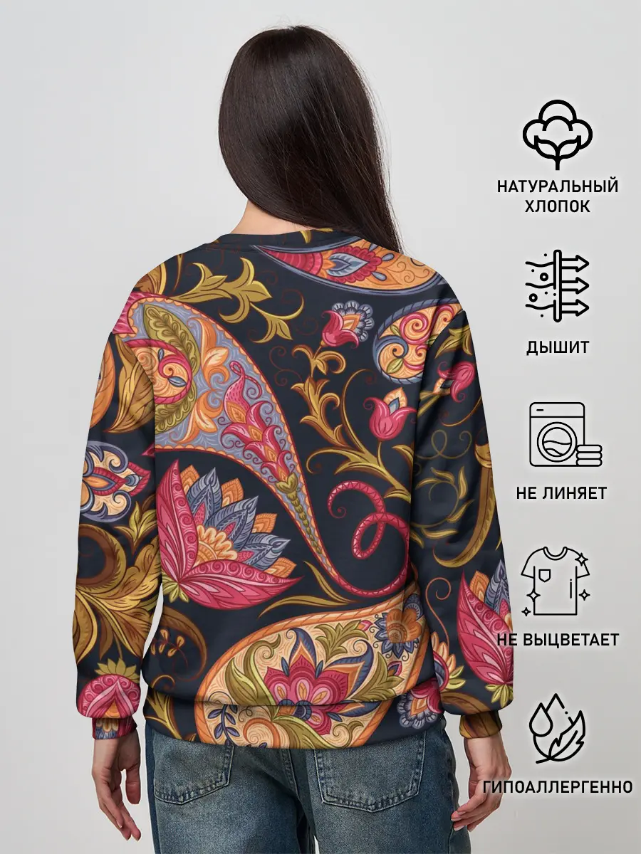 Женский свитшот / РОСПИСЬ ЦВЕТАМИ