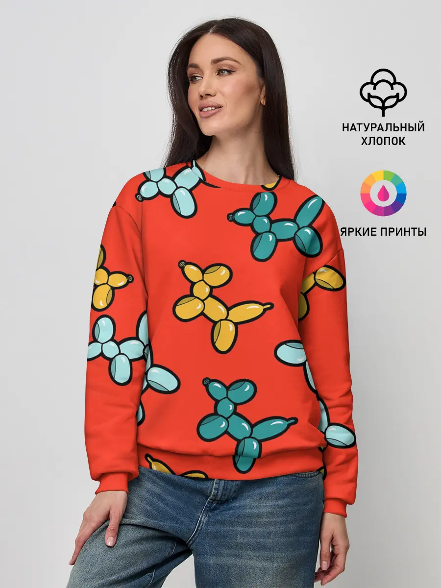 Женский свитшот / Собачки шарики