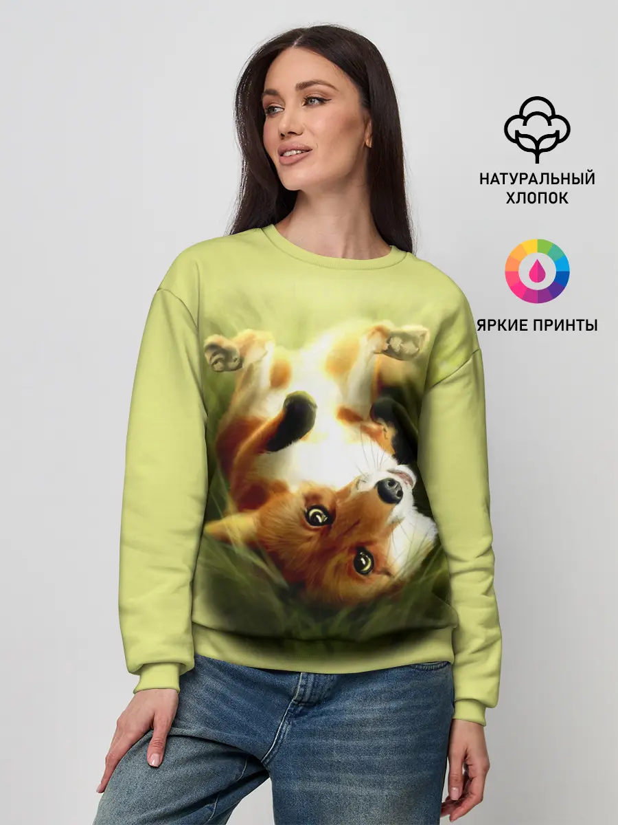 Женский свитшот / Лиса на траве