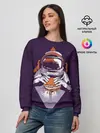 Женский свитшот / Космонавт ест бургер