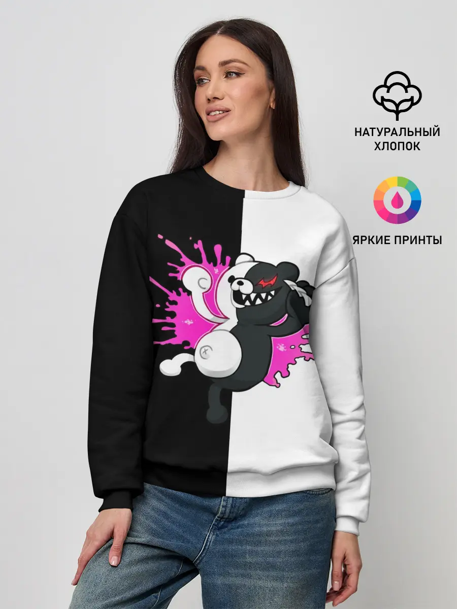 Женский свитшот / monokuma розовая жвачка