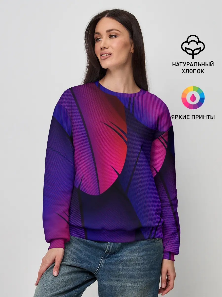 Женский свитшот / Фиолетовые Перья