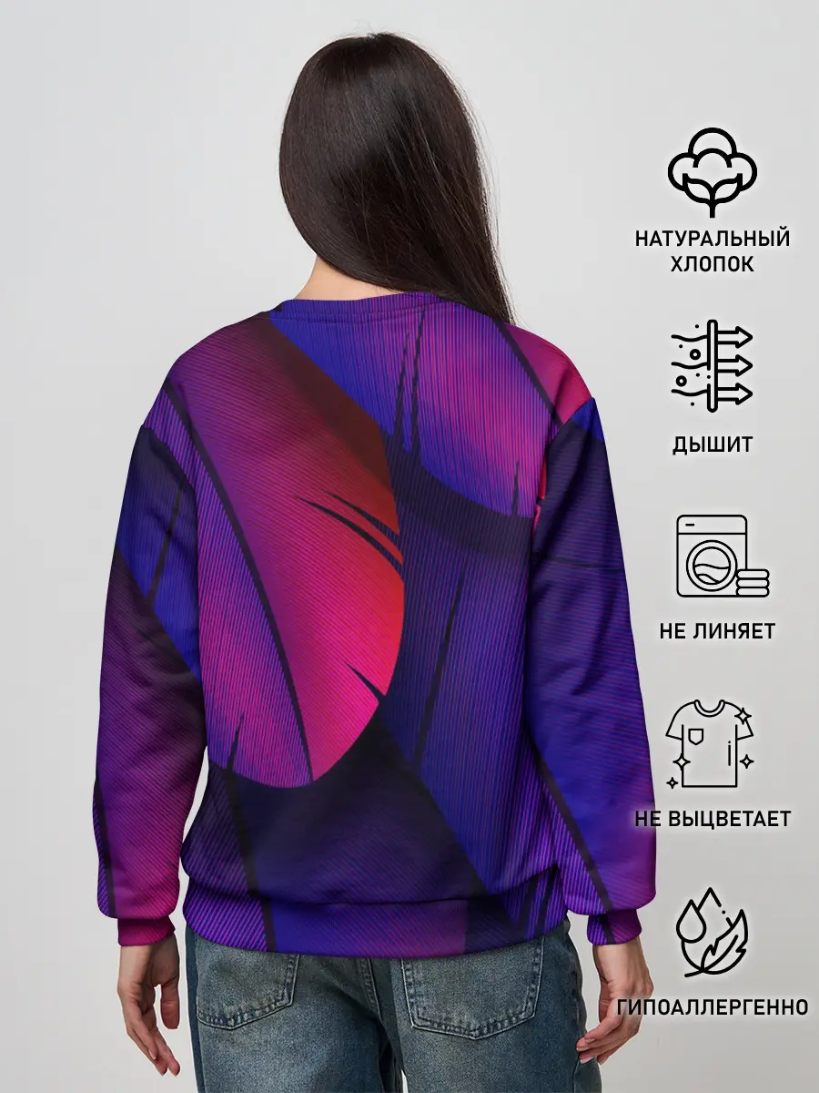 Женский свитшот / Фиолетовые Перья