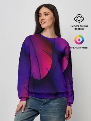 Женский свитшот / Фиолетовые Перья