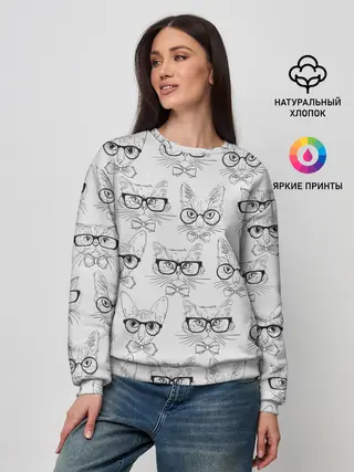 Женский свитшот / Кошки в очках