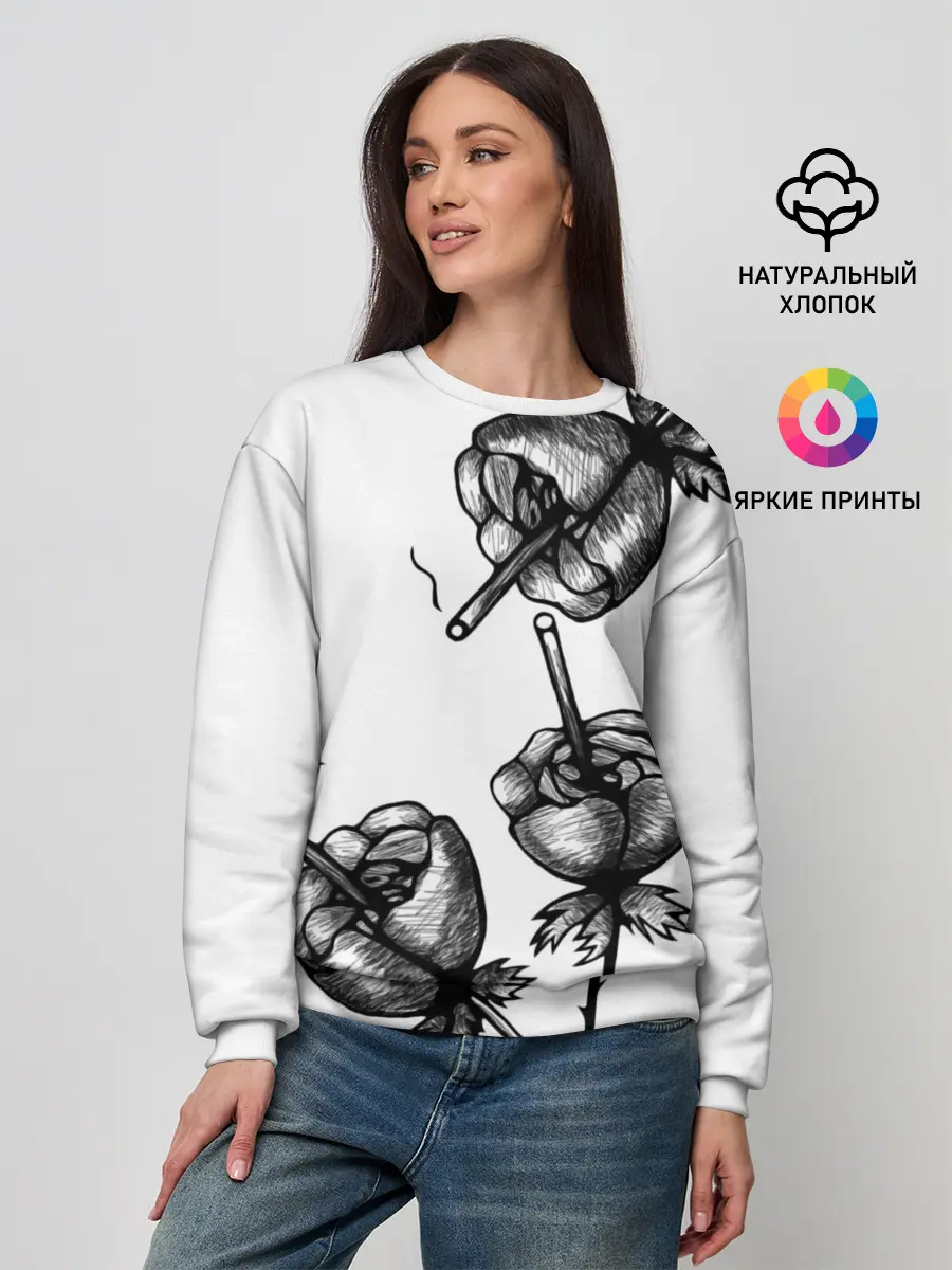 Женский свитшот / Дымящие розы