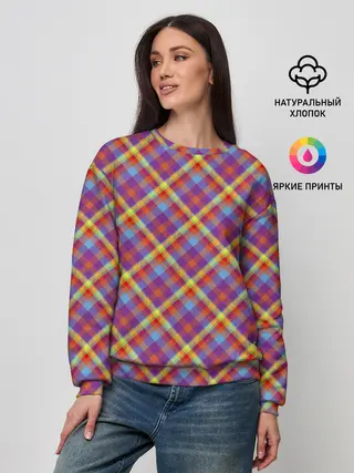 Женский свитшот / Клеточный узор