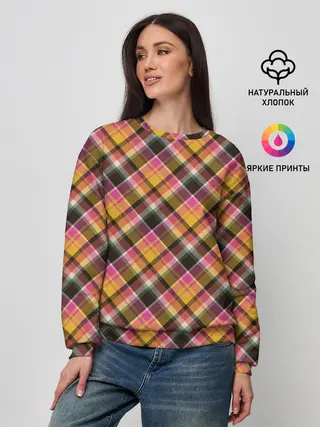Женский свитшот / Клеточный узор