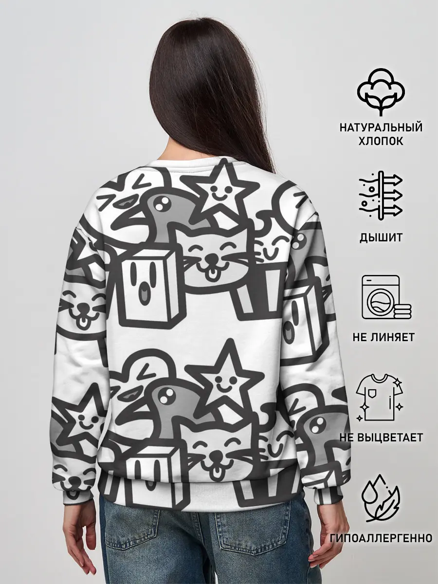 Женский свитшот / Чёрно-белые дудлы