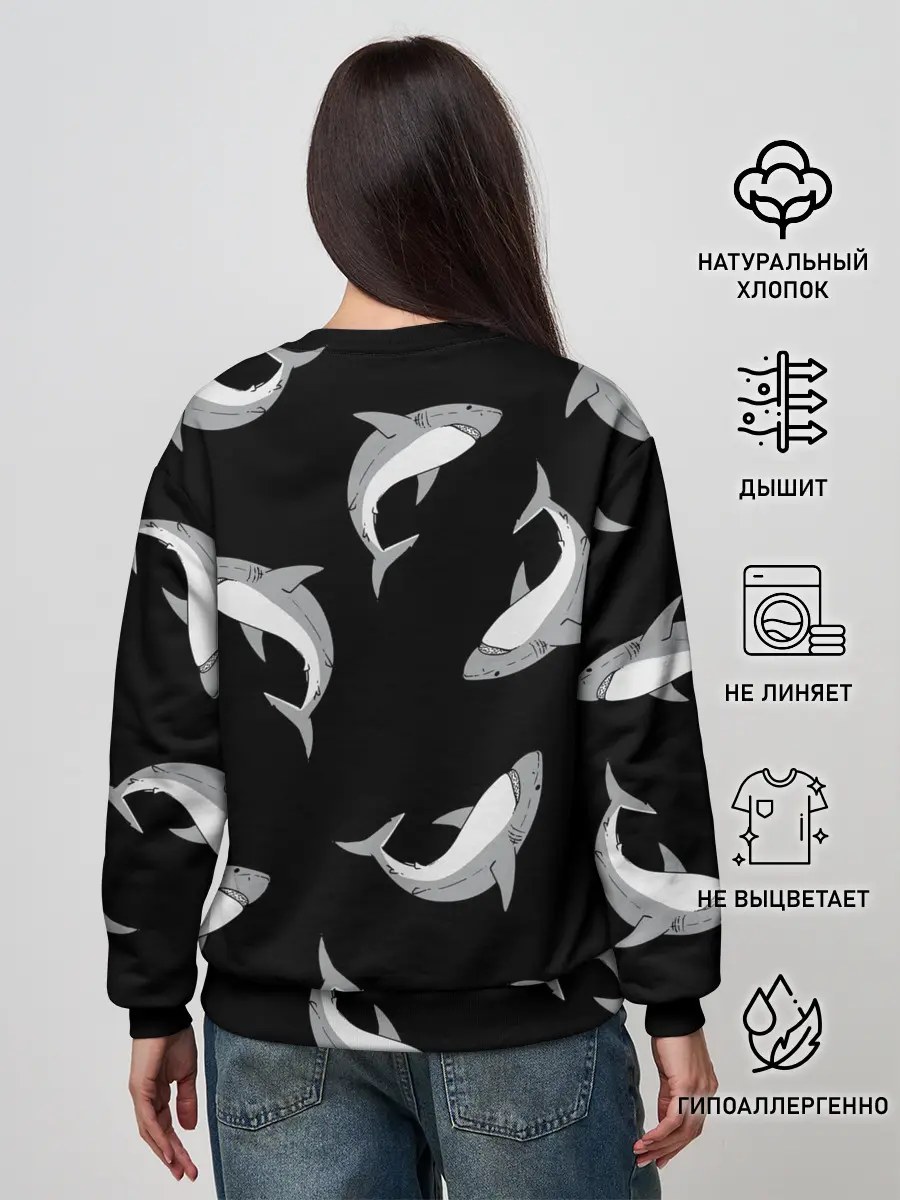 Женский свитшот / Акулы