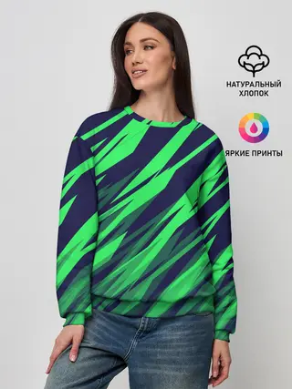 Женский свитшот / Абстрактный дизайн ,,Зелень