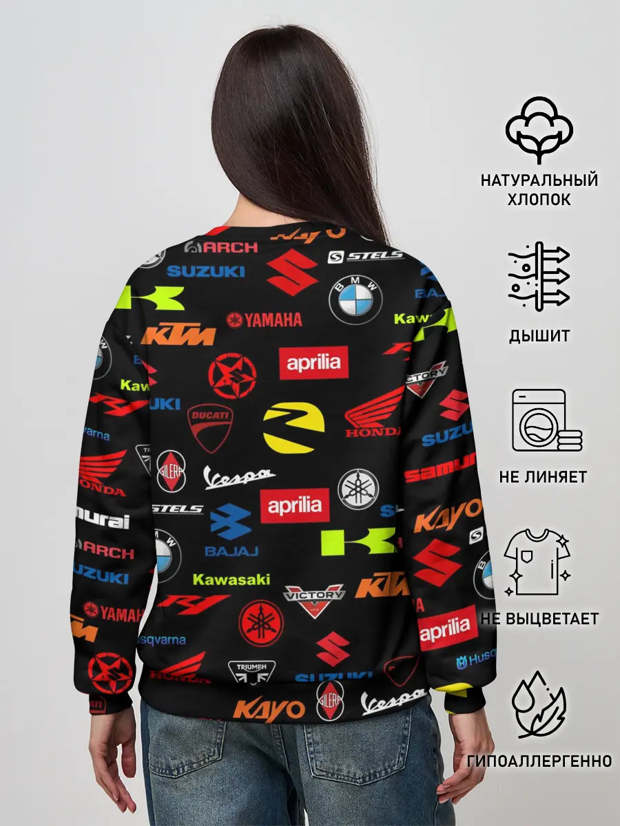 Женский свитшот / Motorcycle pattern | Мото паттерн
