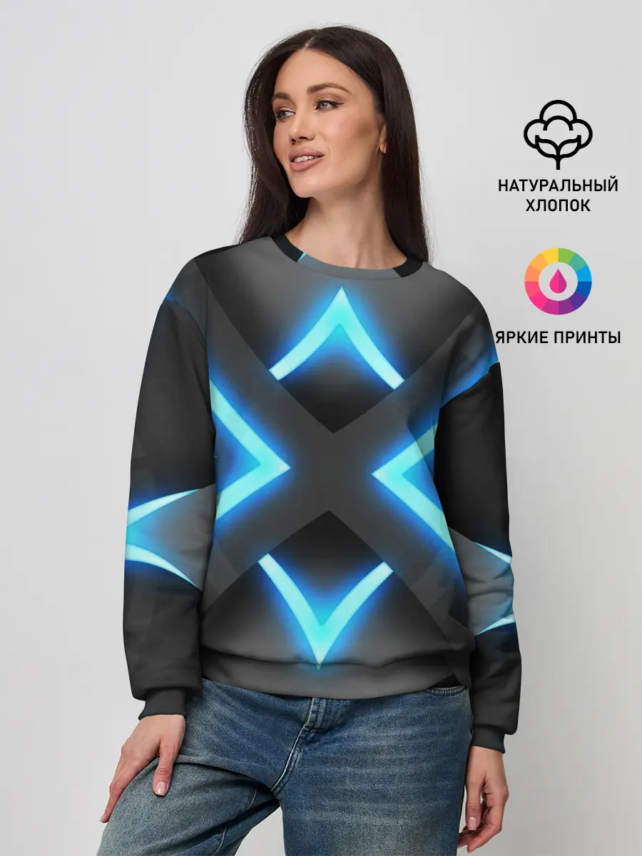 Женский свитшот / НЕОНОВЫЕ СТРЕЛКИ 3D