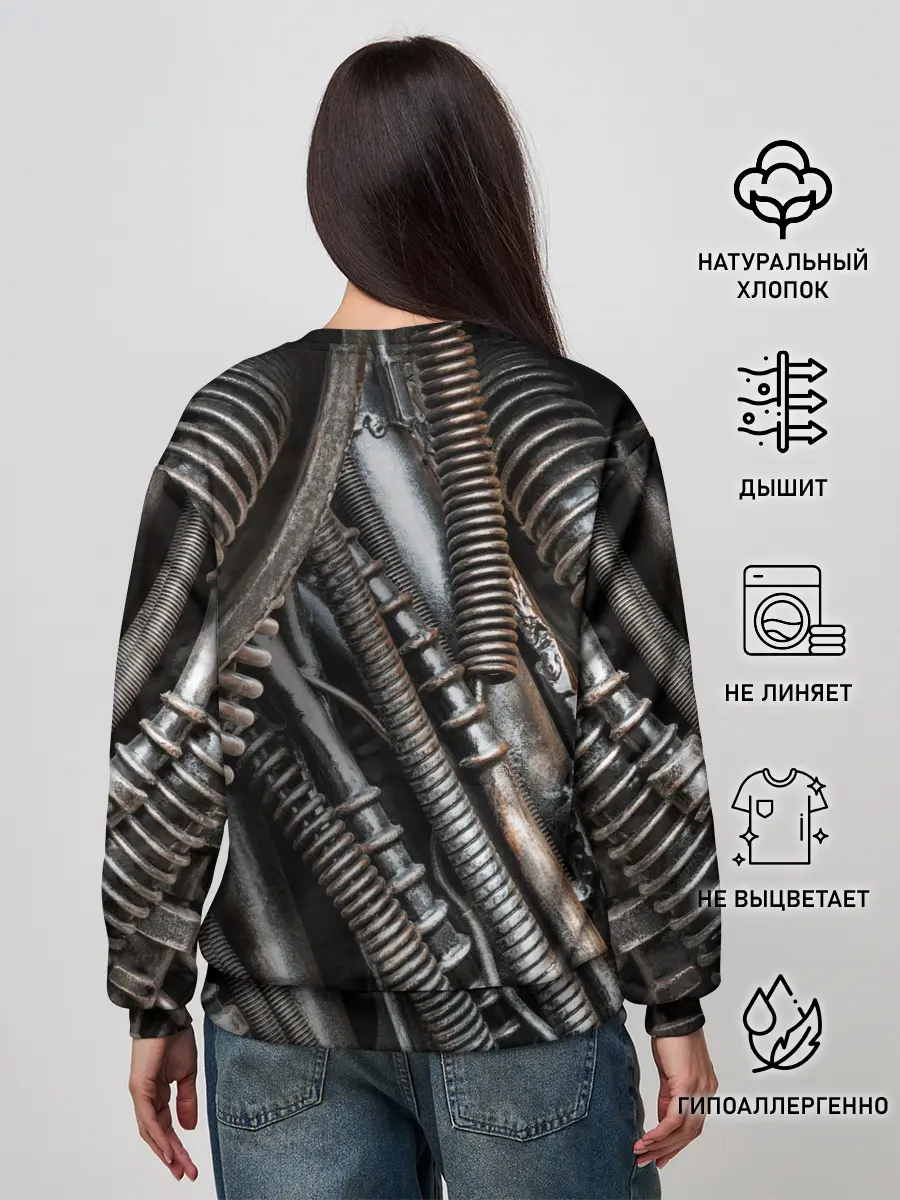 Женский свитшот / СТИМПАНК | МЕХАНИЧЕСКИЕ ЧАСТИ