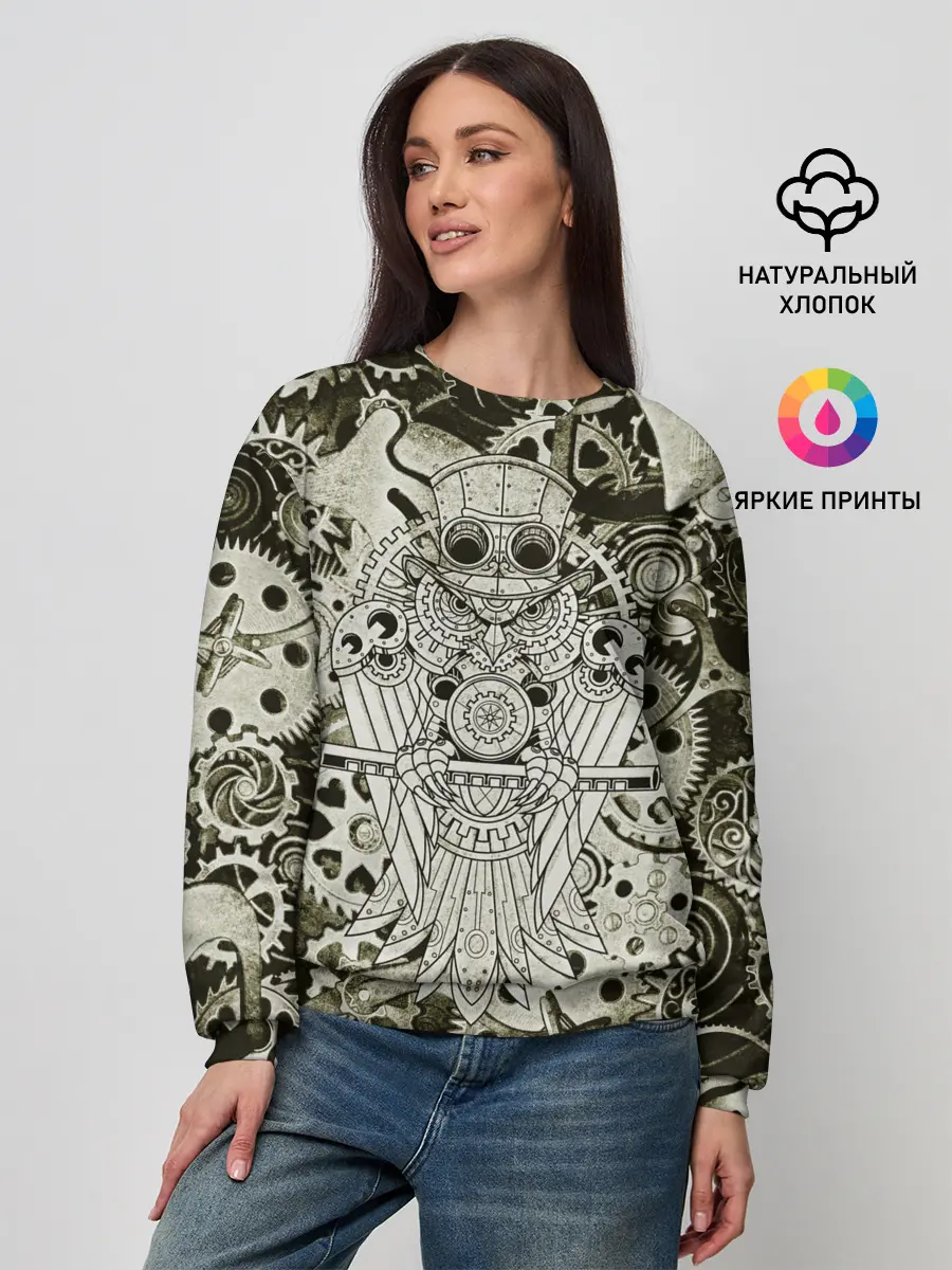 Женский свитшот / Стимпанк Сова