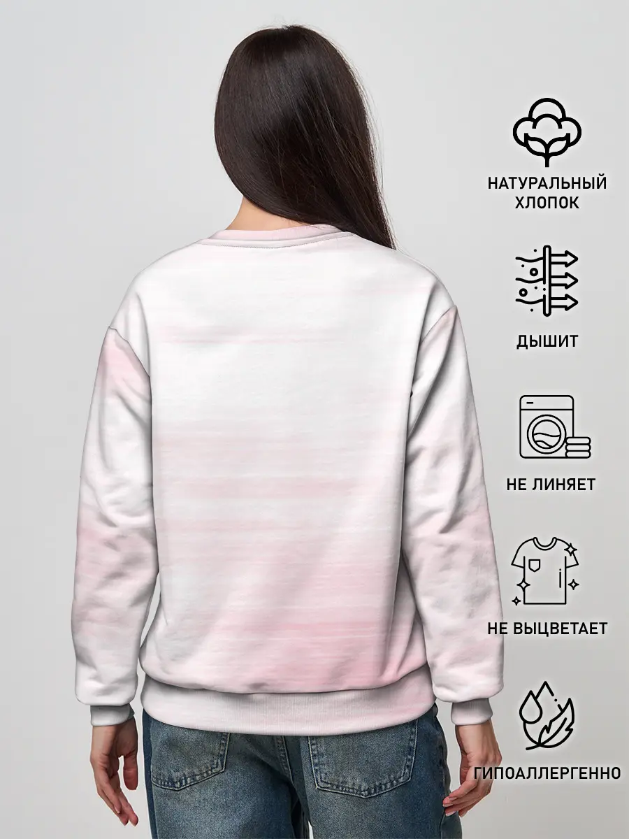 Женский свитшот / Kimetsu no yaiba розовое