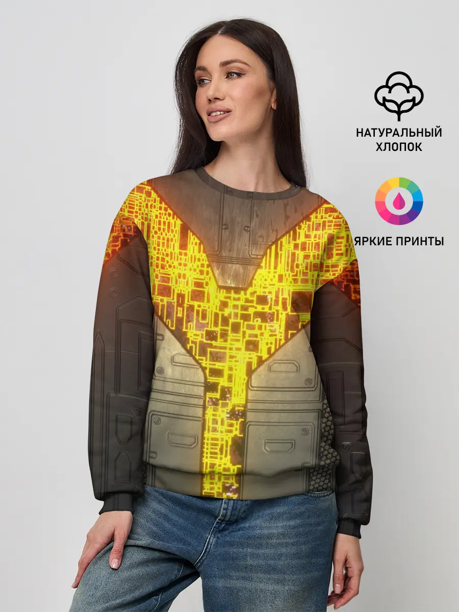 Женский свитшот / Неоновая внутренность 3D