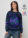 Женский свитшот / Цветные соты 3D