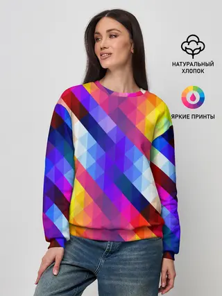 Женский свитшот / Пиксельная радуга