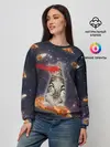 Женский свитшот / Котик в космосе