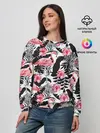 Женский свитшот / фламинго и попугаи
