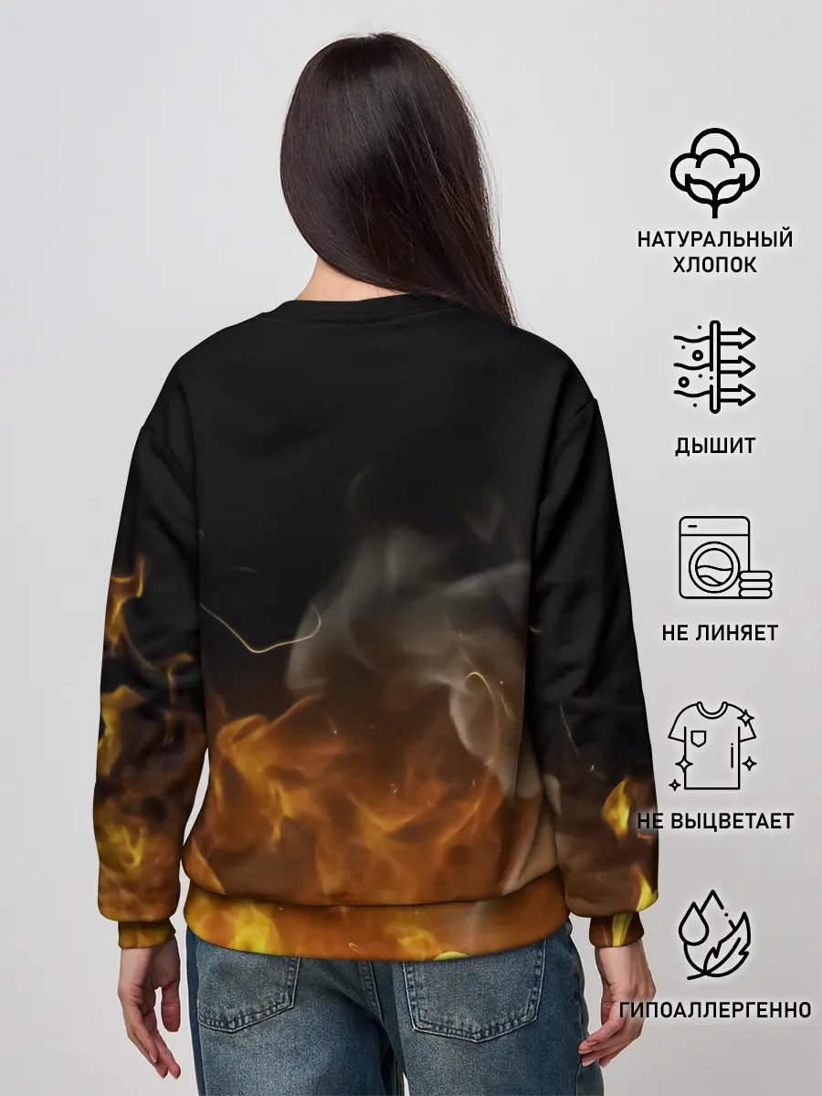 Женский свитшот / Танджиро Камадо в огне