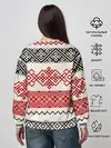 Женский свитшот / Славянский узор красно-черный
