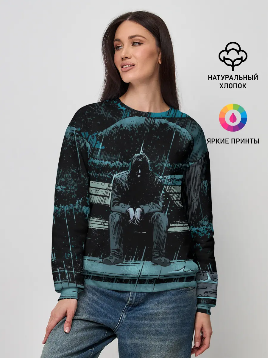 Женский свитшот / Киану Ривз - комикс о боге