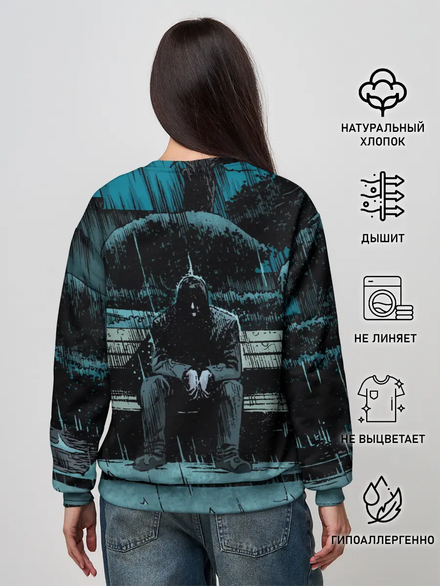 Женский свитшот / Киану Ривз - комикс о боге