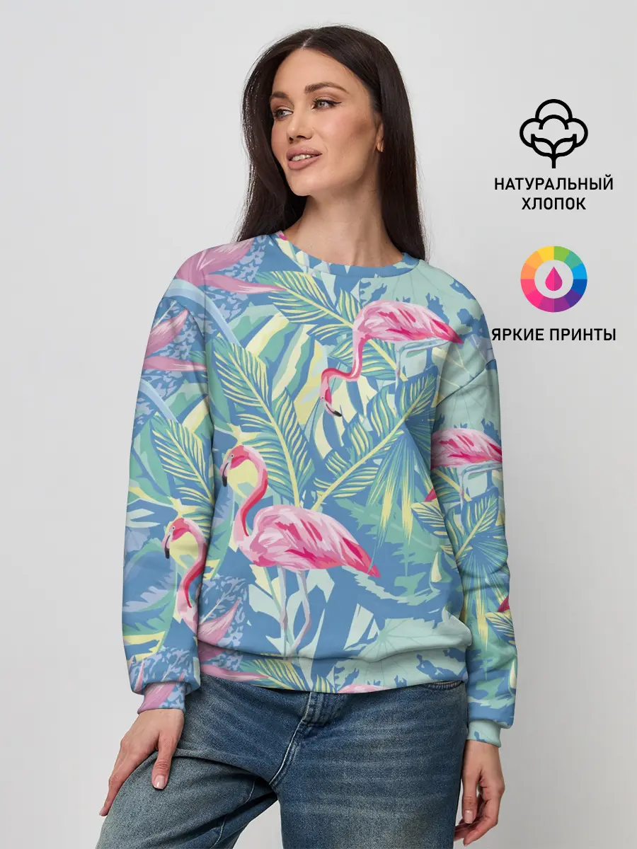 Женский свитшот / фламинго
