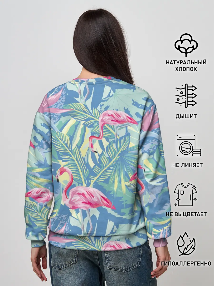 Женский свитшот / фламинго