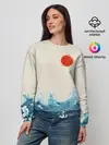 Женский свитшот / Японский Стиль Волны и Солнце