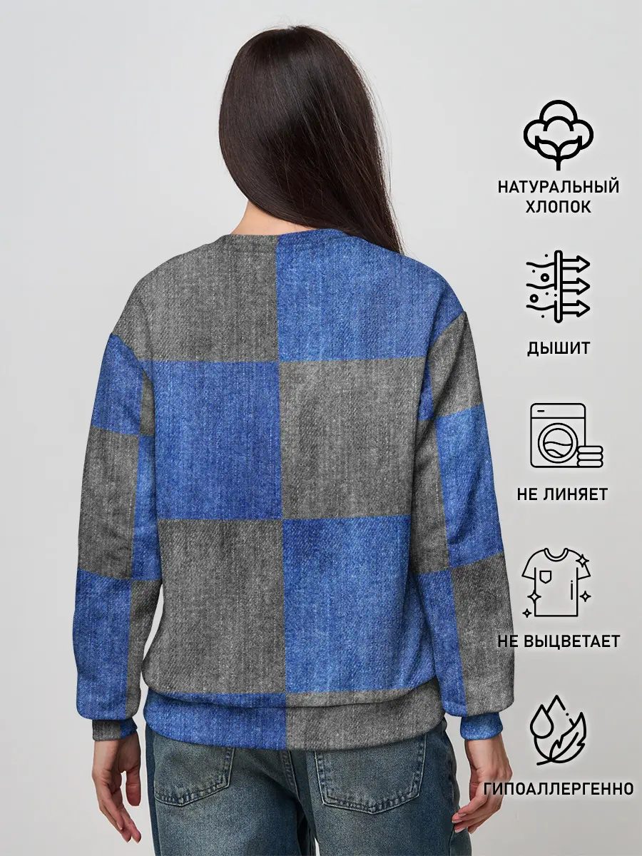 Женский свитшот / Denim Patchwork