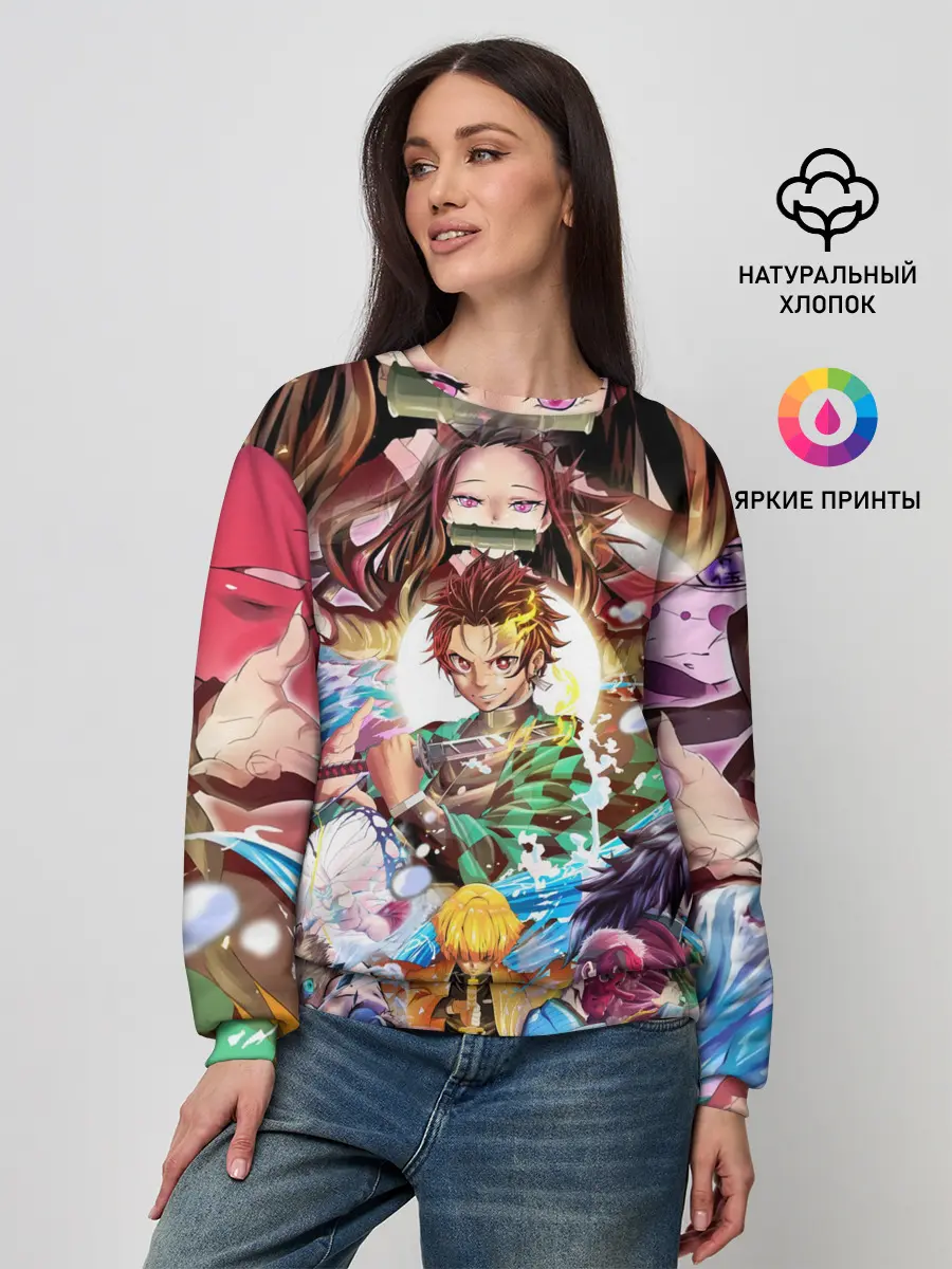 Женский свитшот / ТАНДЖИРО НЕЗУКО ЗЕНИЦУ / KNY