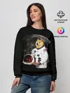 Женский свитшот / Доги Космонавт
