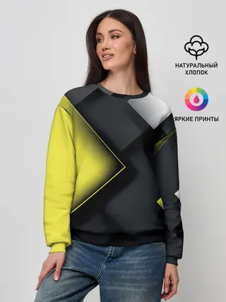 Женский свитшот / Желто черный ромб