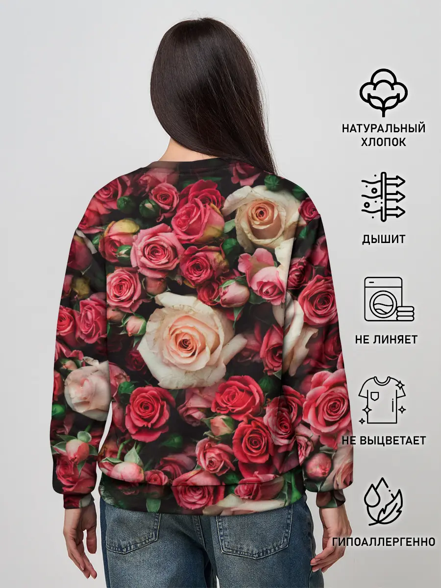 Женский свитшот / ROSE NEON | РОЗЫ НЕОН