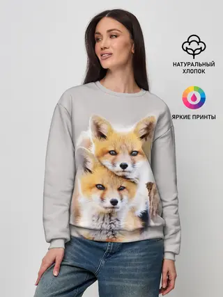 Женский свитшот / Лисята