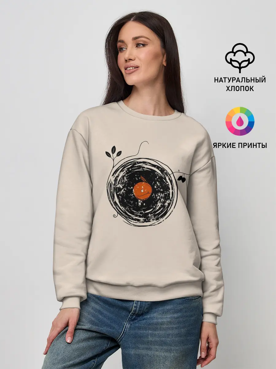 Женский свитшот / Natural Vinyl Records Vintage