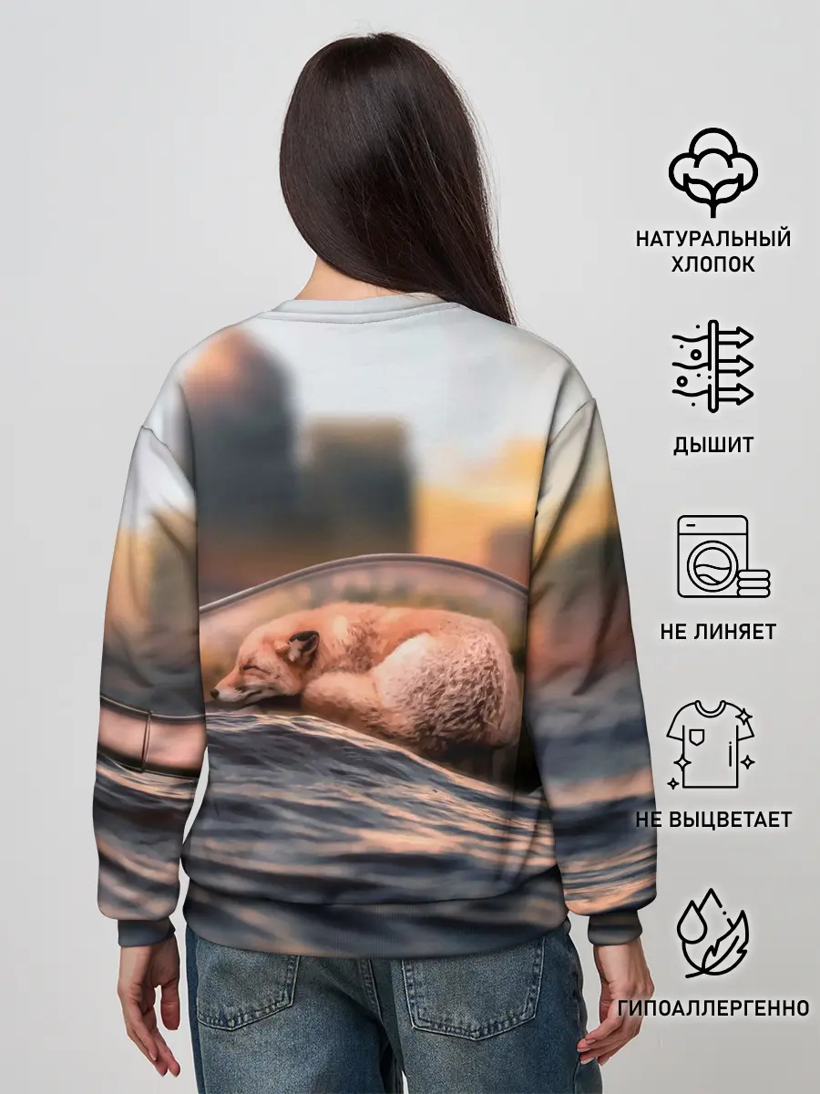 Женский свитшот / Лисенок в бутылке