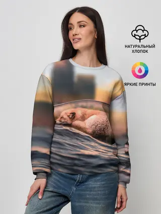 Женский свитшот / Лисенок в бутылке