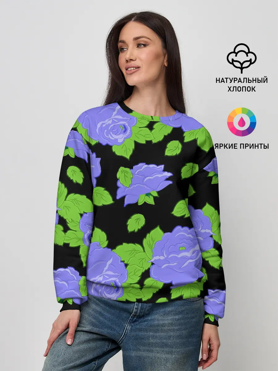 Женский свитшот / Синие розы