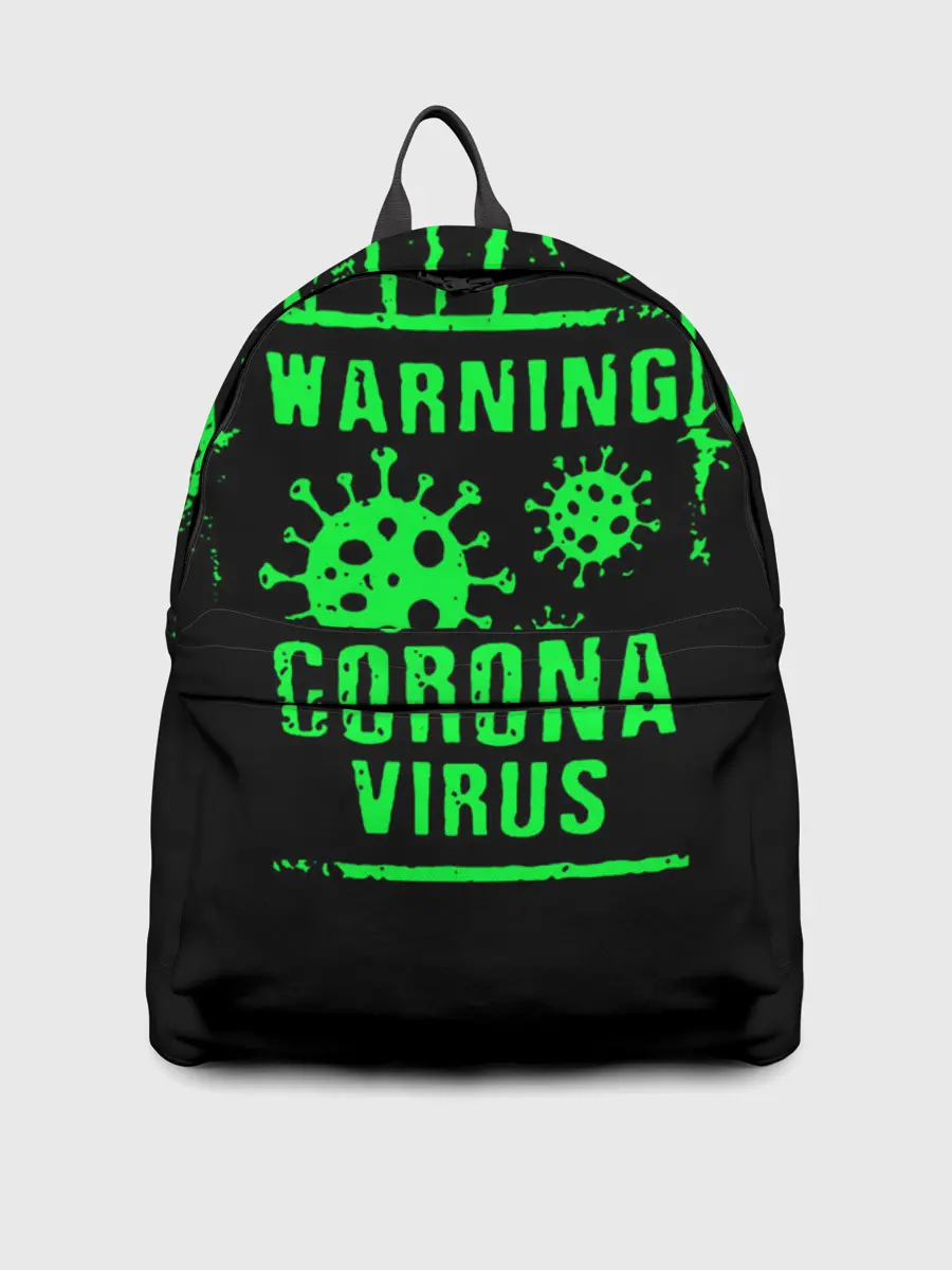 Рюкзак джинсовый / Warning Coronavirus
