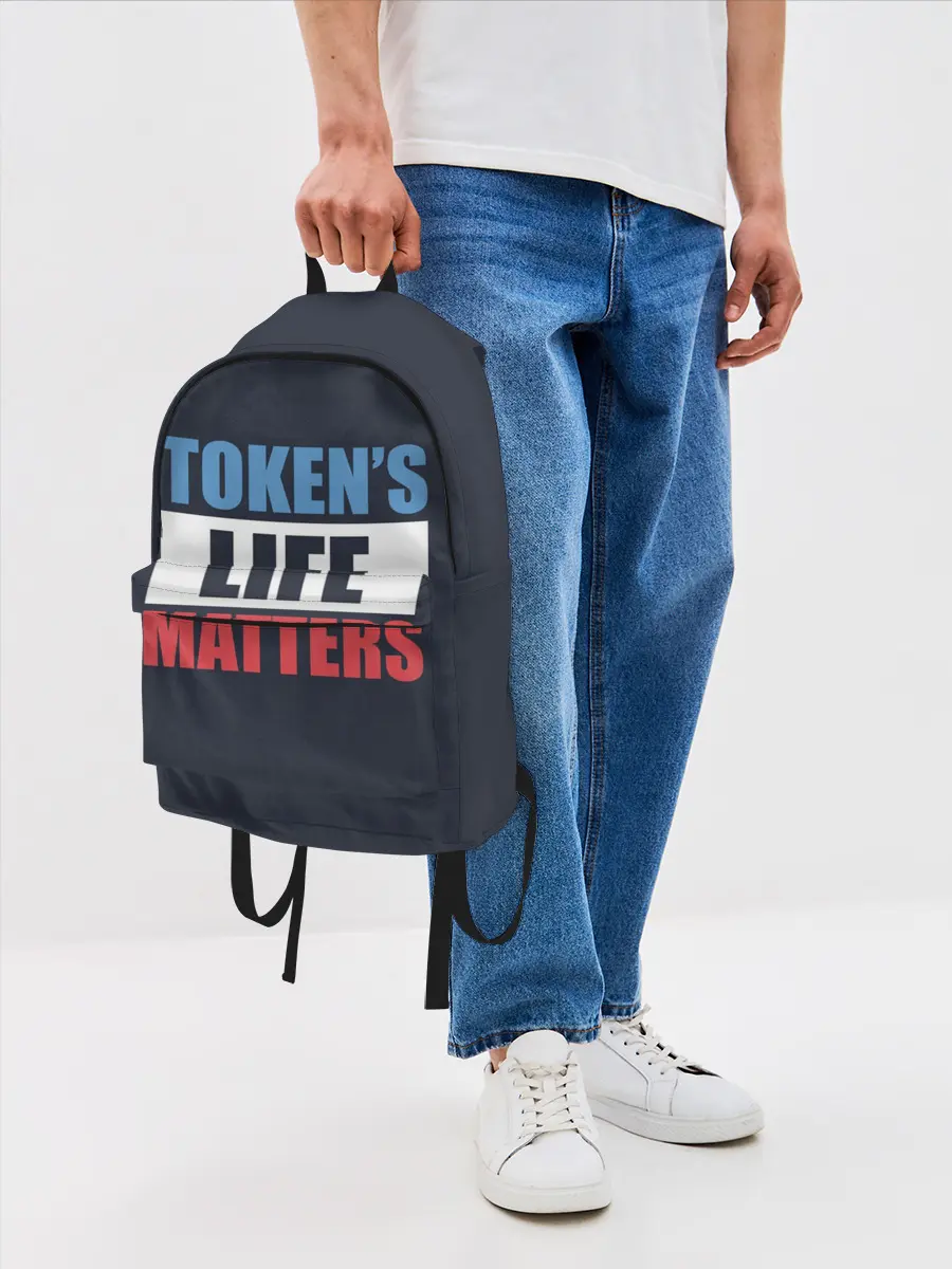Рюкзак джинсовый / TOKENS LIFE MATTERS