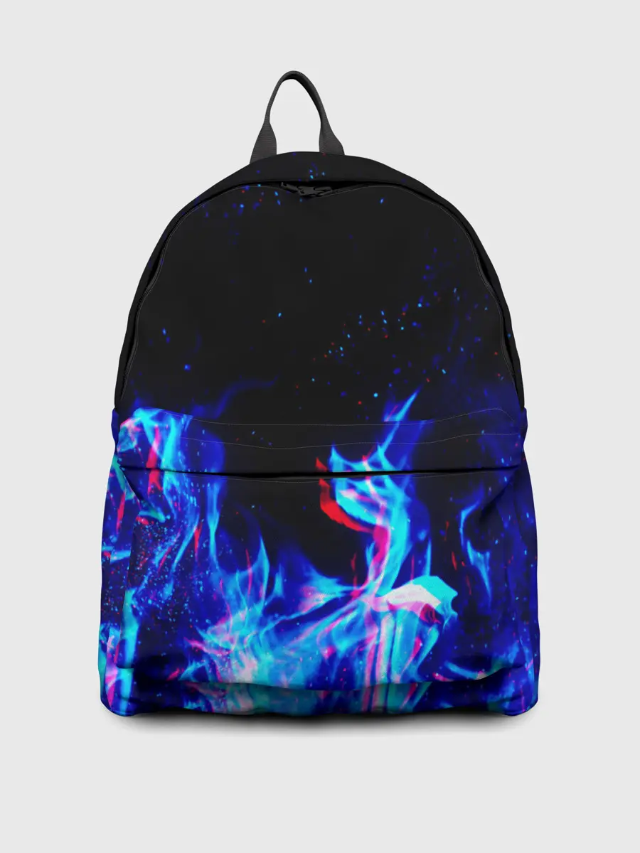 Рюкзак джинсовый / СИНИЙ ОГОНЬ ГЛИТЧ | BLUE FIRE GLITCH